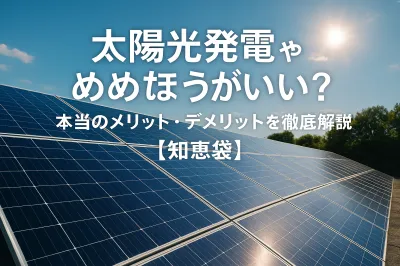 太陽光発電やめたほうがいい？本当のメリット・デメリットを徹底解説【知恵袋】